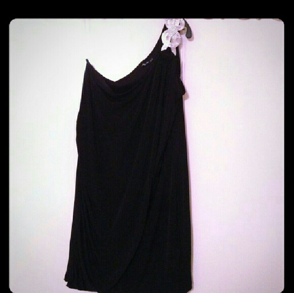 ISO This Ruby Rox Black One Shoulder Dress